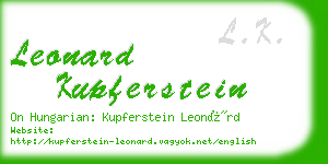 leonard kupferstein business card
